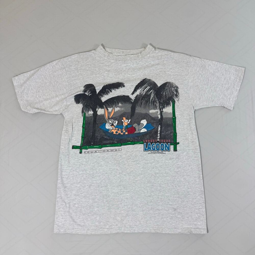 Vintage 1994 Looney Tunes Bugs Bunny Kauai Hawaii T Shirt M Gray Single Stitch
